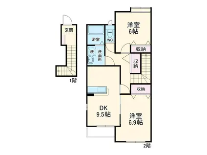 ブオナ レーガⅠ(2DK/2階)の間取り写真