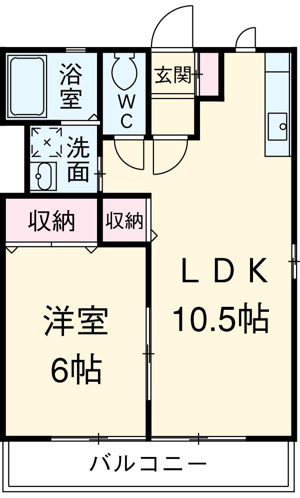 サンライズ(1LDK/1階)の間取り写真