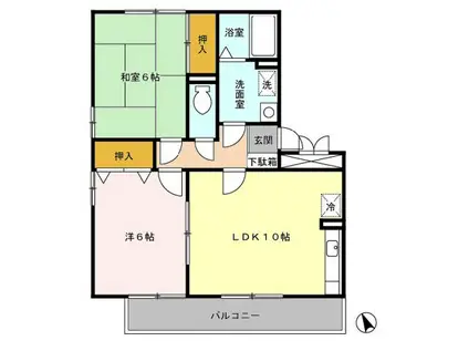 サンフレア32(2LDK/2階)の間取り写真