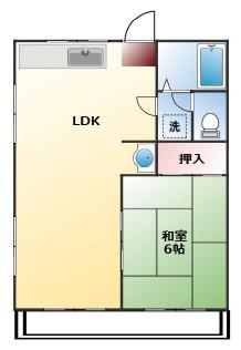 第一藤野マンション(1LDK/2階)の間取り写真
