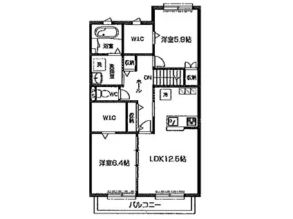 リベルタ(2LDK/2階)の間取り写真