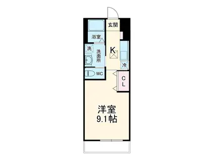 ACCORD(1K/1階)の間取り写真