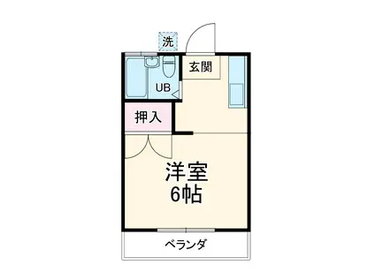 マウントリバーⅢ(1K/2階)の間取り写真