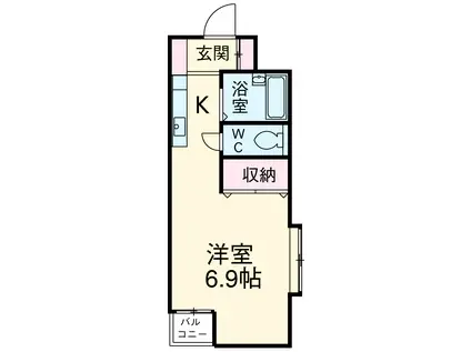 元浜グリーンホームズ(1K/2階)の間取り写真