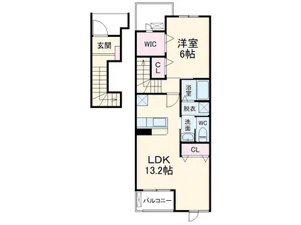 シェーナ・ドゥーノⅠ(1LDK/2階)の間取り写真
