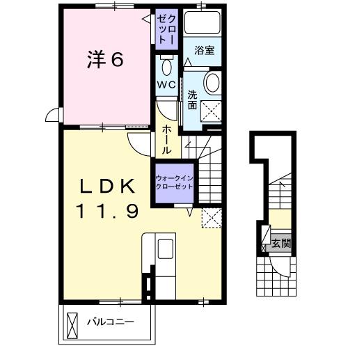 グラマシー・エスⅠ(1LDK/2階)の間取り写真