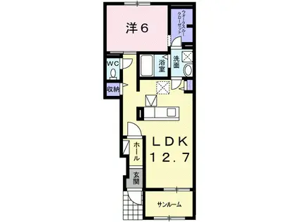 スプリングフィールドⅢ(1LDK/1階)の間取り写真