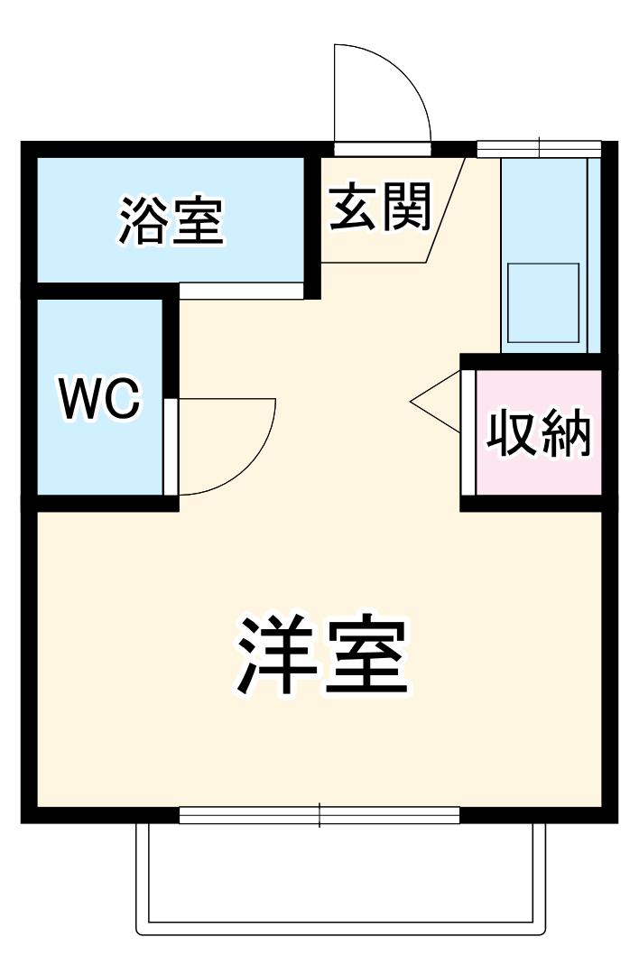 湘南エクセルハイツ(ワンルーム/2階)の間取り写真