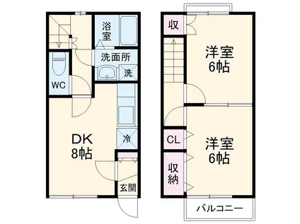 ＤＵＰＬＥＸ　ＳＨＩＮＺＯ　Ⅰ(2DK)の間取り写真
