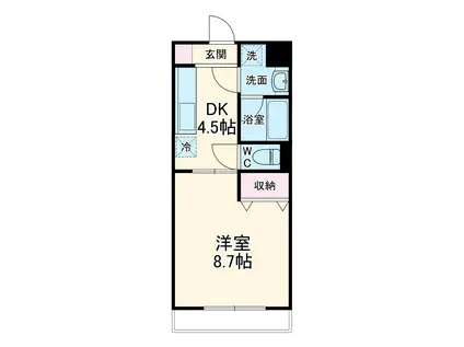 FIUME STUDIO(1DK/2階)の間取り写真