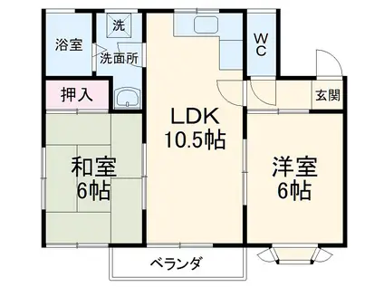 サンシティ・ミネオ(2LDK/2階)の間取り写真
