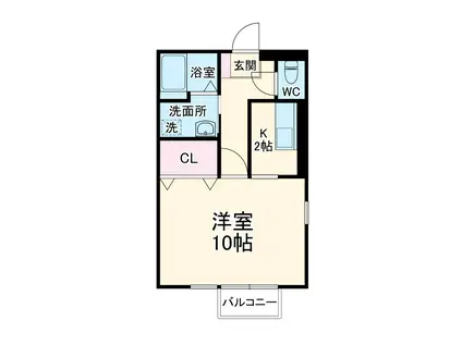 アメジストセージ(1K/1階)の間取り写真