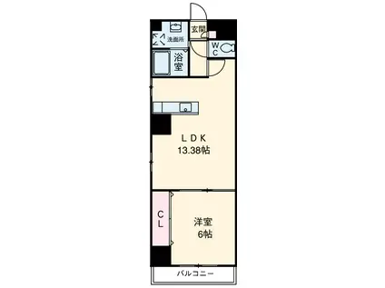 サンリブレ(1LDK/2階)の間取り写真