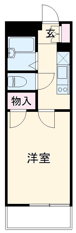 レオパレスマイム(1K/4階)の間取り写真