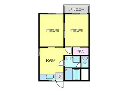 JMテラス2(2DK/1階)の間取り写真