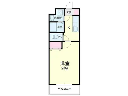 グリーンヒルズ(1K/4階)の間取り写真