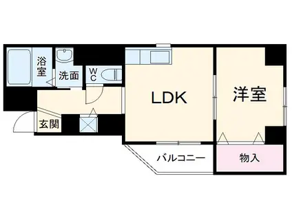 ソルトシティ浜松(1DK/3階)の間取り写真