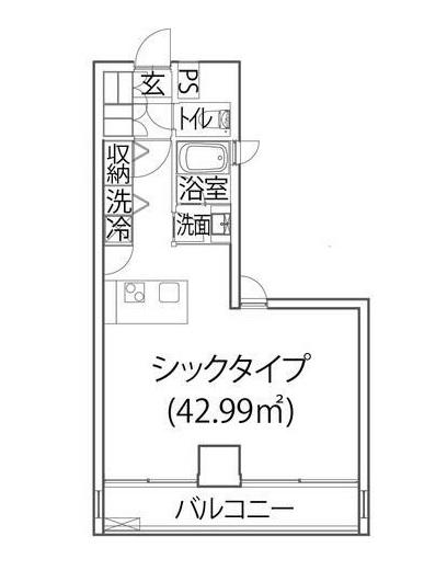 TERZO(ワンルーム/3階)の間取り写真