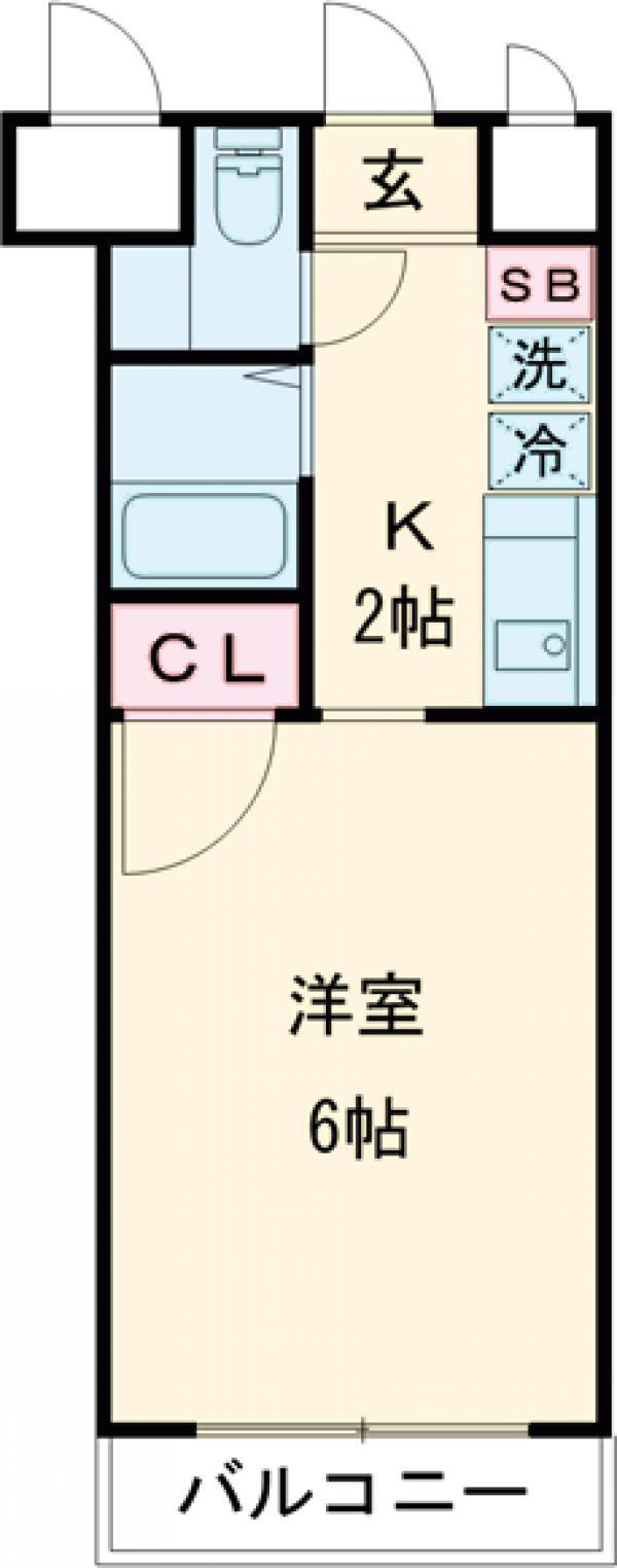 MSM中町(ワンルーム/2階)の間取り写真