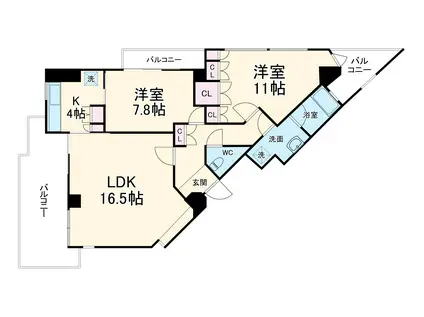 NS21やごと(2LDK/5階)の間取り写真
