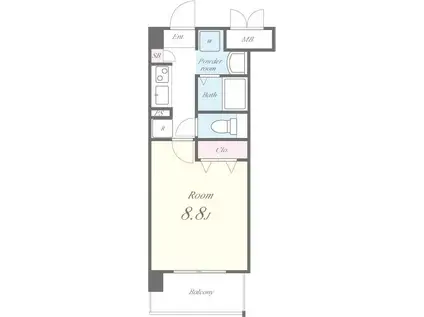 パステロ(1K/6階)の間取り写真