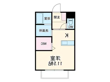 グランパルフェ(1K/2階)の間取り写真