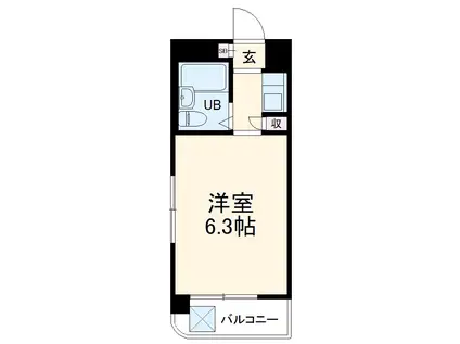 ドール八事富士見(ワンルーム/2階)の間取り写真