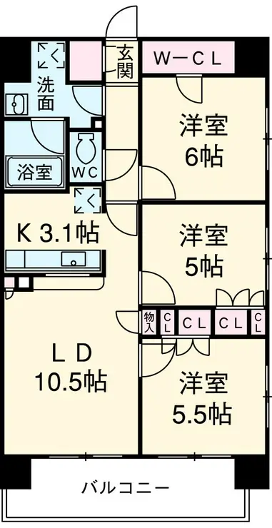 サンクレイドル千葉 9階階 間取り