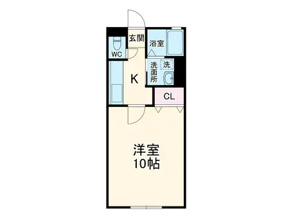 グランドハイム(1K/2階)の間取り写真