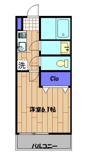 ルーラルネスト(1K/2階)の間取り写真