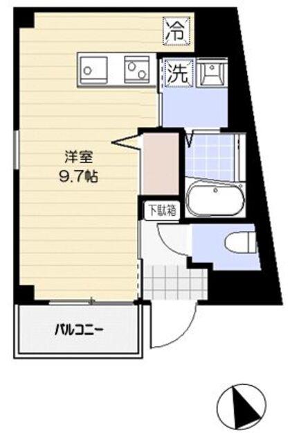 BCASA KITASENJUビーカ(ワンルーム/4階)の間取り写真