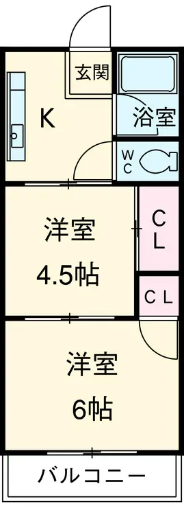 カーサ祐光 2階階 間取り