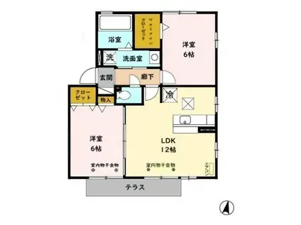 ROSE VILLA(2LDK/1階)の間取り写真