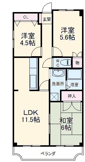 ロマネスクKEN(3LDK/2階)の間取り写真
