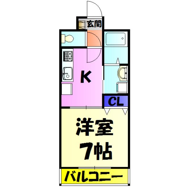 アルファヴィレッジ(1K/1階)の間取り写真