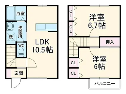 テラス・モデラート　Ａ(2LDK)の間取り写真