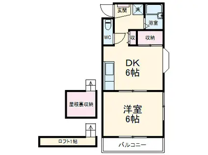 コーポウィンディー(1DK/2階)の間取り写真