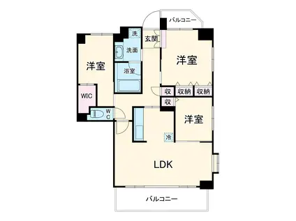 ハピネスレジデンス茅ケ崎イースト(3LDK/11階)の間取り写真