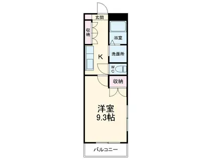 サンフォレストK2(1K/2階)の間取り写真