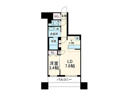 プラハ湘南藤沢ブリエ(1LDK/5階)の間取り写真