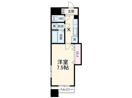 POWERHOUSE/KY(1K/6階)の間取り写真