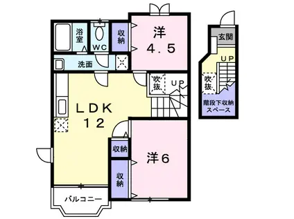 ピュアハウス(2LDK/2階)の間取り写真