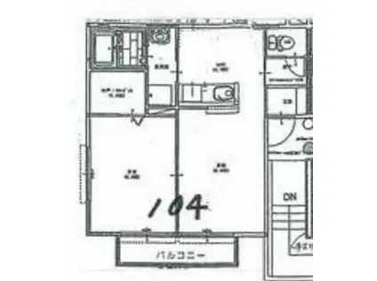 グランコートⅡ(1LDK/1階)の間取り写真