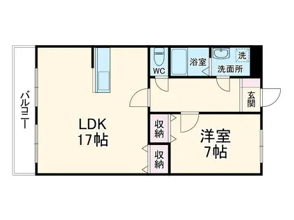 ヴィーブル野口(1LDK/2階)の間取り写真