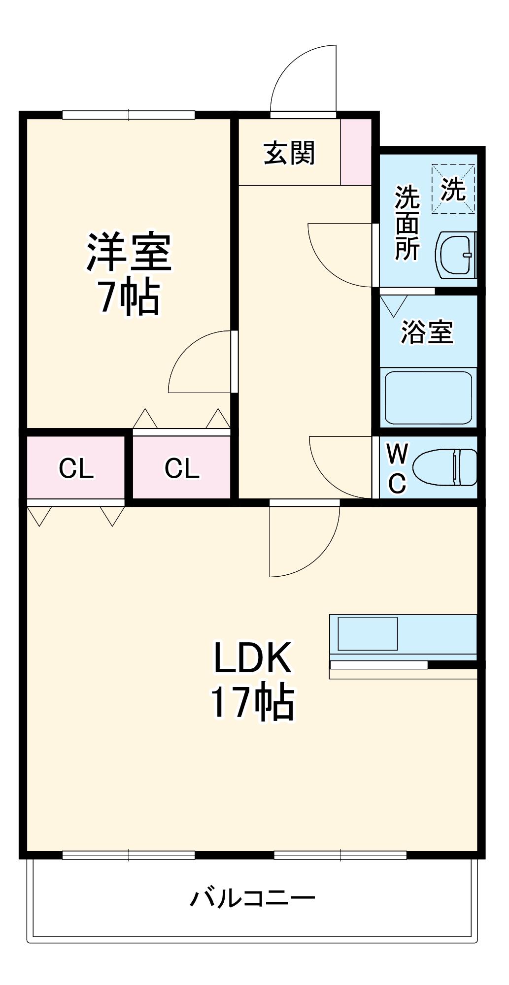 ヴィーブル野口(1LDK/2階)の間取り写真