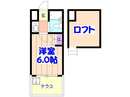 ジュネパレス船橋第54(1K/1階)の間取り写真