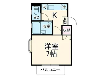 ビバリーハウス中島(1K/1階)の間取り写真