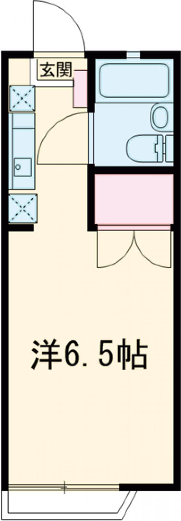 ジュネスK2(1K/2階)の間取り写真