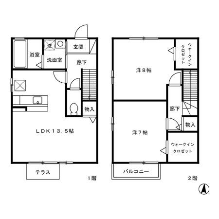 セジュール石川(2LDK)の間取り写真