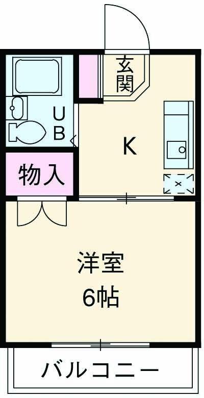ホワイトコーポ(1K/2階)の間取り写真